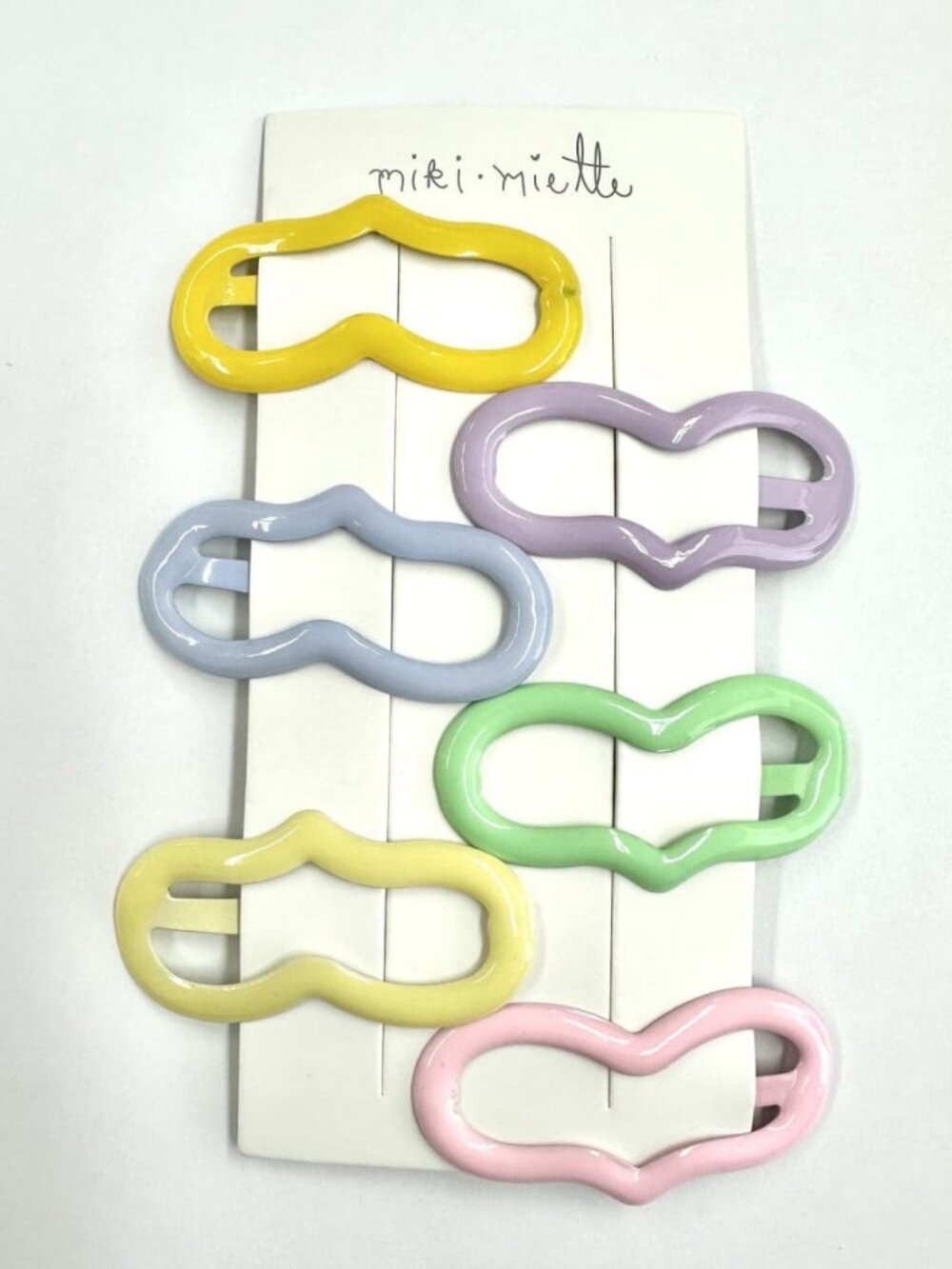 Heart Enamel Clip 6Pc Set - Rainbow
